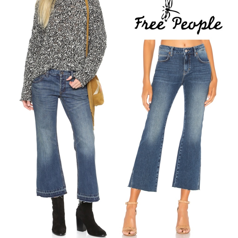 Free People Chelsea Crop Kick Flare Jeans Sz 29